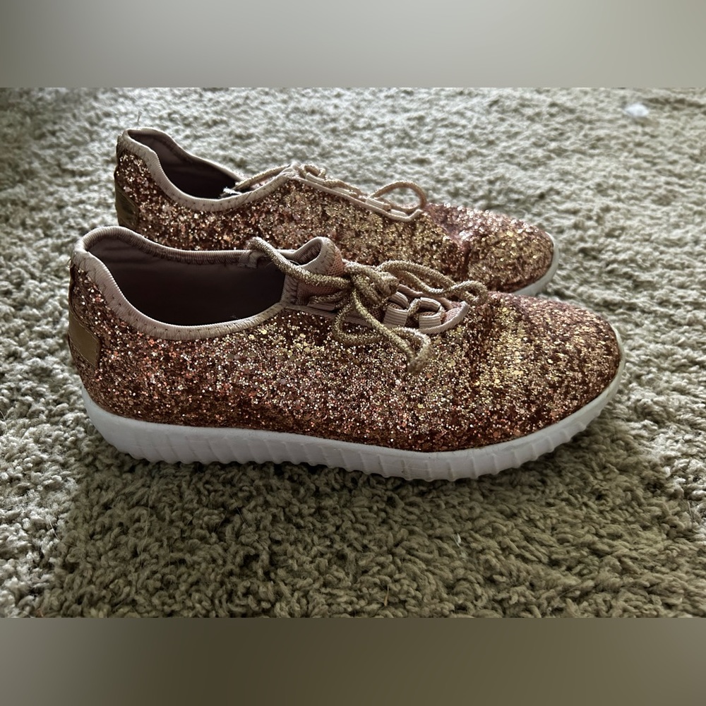 Rose Gold Glitter Sneakers